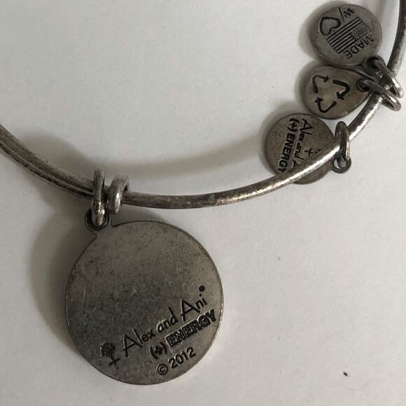 Alex and Ani Fleur de Lis Charm Bangle Rafaelian Silver 2014 - Picture 5 of 6